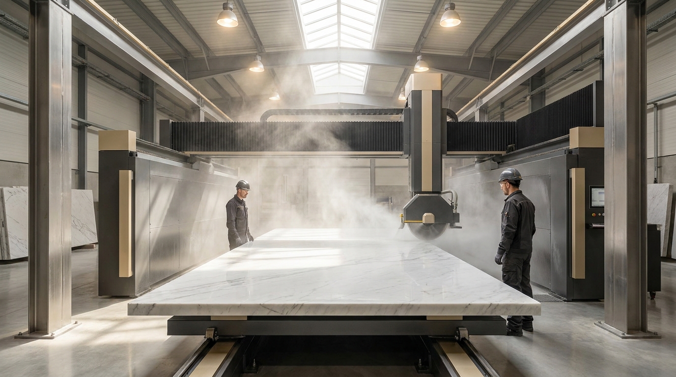 Illustrative precision marble cutting process