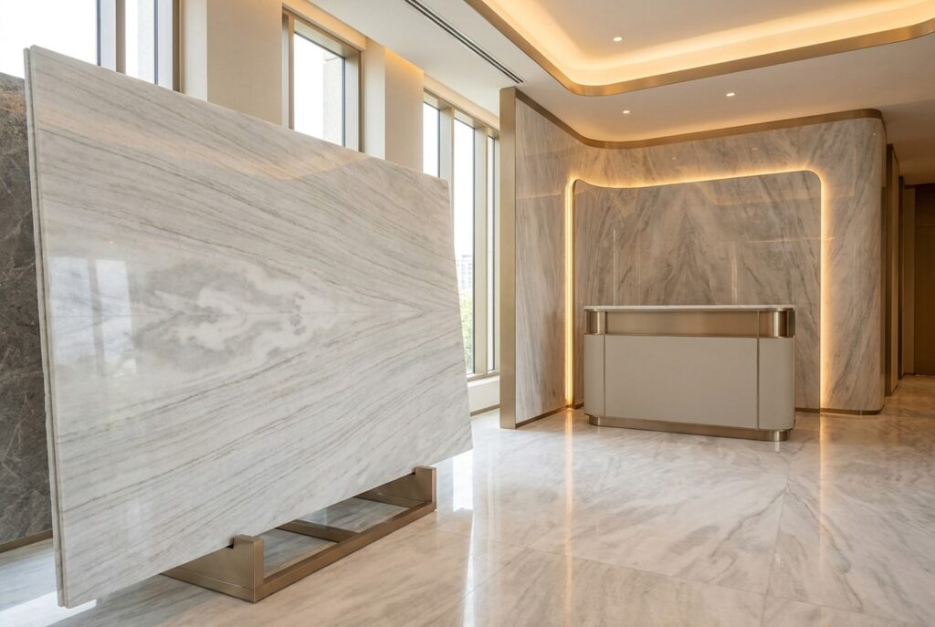 Indian Dungri Marble illustrative product visualization