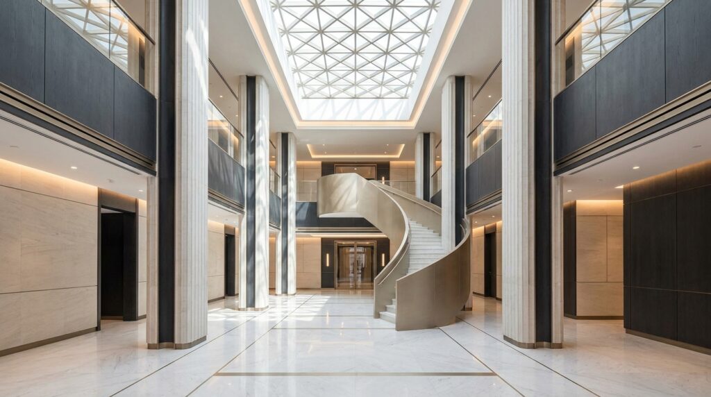 Doha Commercial Atrium Inspiration architectural concept visualization